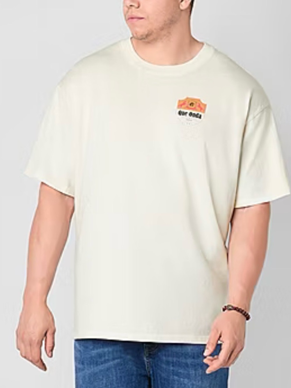 Arizona Jean Company Cream Short Sleeve Graphic Tee 3xl boxy tee QUE ONDA
